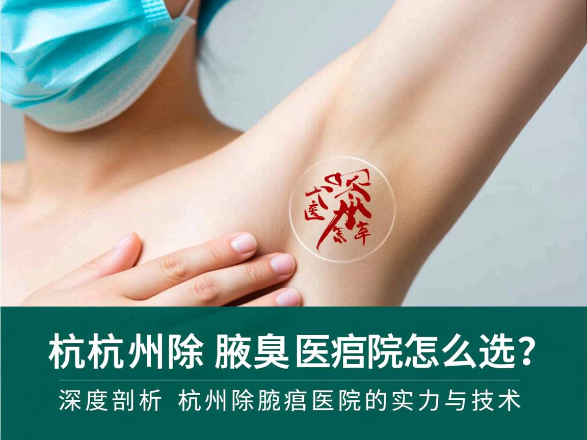 杭州除腋臭医院怎么选？深度剖析杭州除腋臭医院的实力与技术