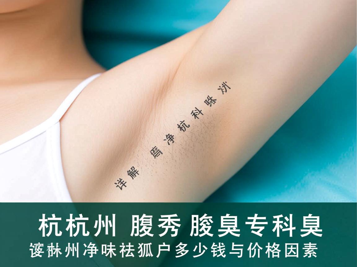 杭州腋秀腋臭专科，详解杭州净味祛狐臭多少钱与价格因素