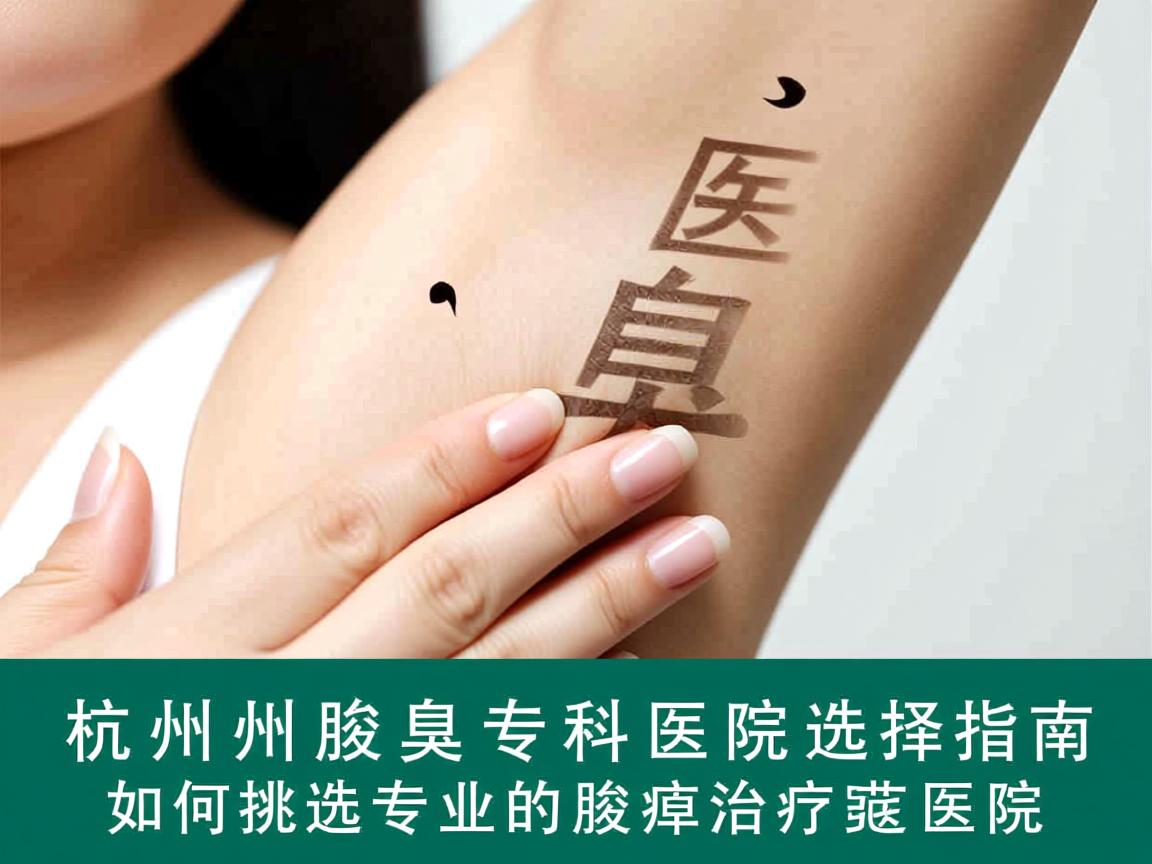 杭州腋臭专科医院选择指南，如何挑选专业的腋臭治疗医院