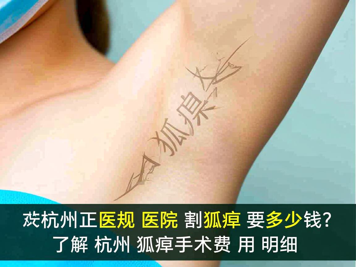 杭州正规医院割狐臭要多少钱？了解杭州狐臭手术费用明细