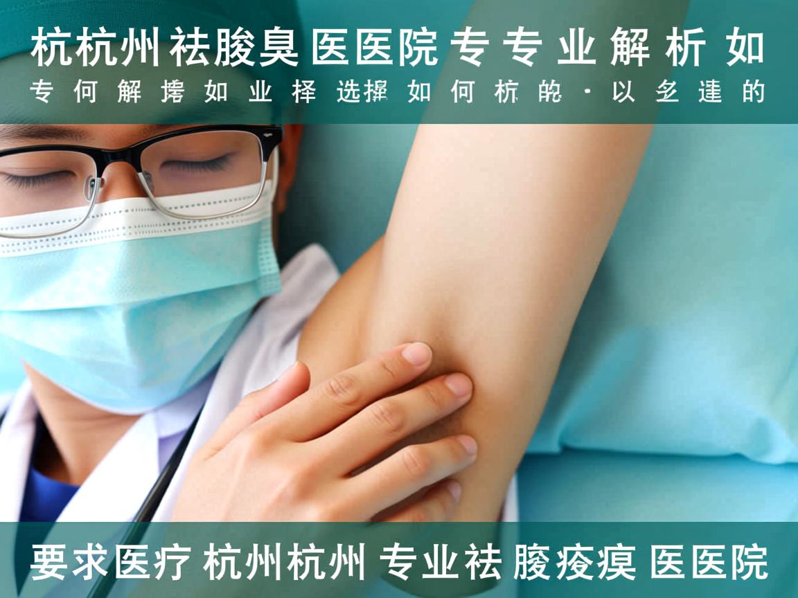 杭州祛腋臭医院专业解析，如何选择杭州专业的祛腋臭医院