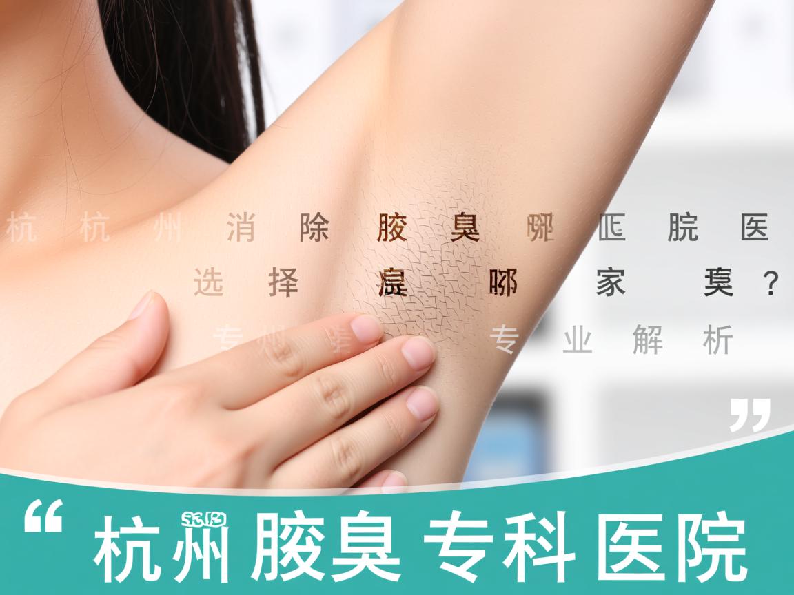 杭州消除腋臭选择哪家医院？专业解析杭州腋臭专科医院