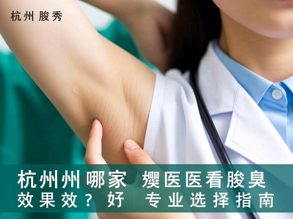 杭州腋秀解析，杭州哪家医院看腋臭效果好？专业选择指南