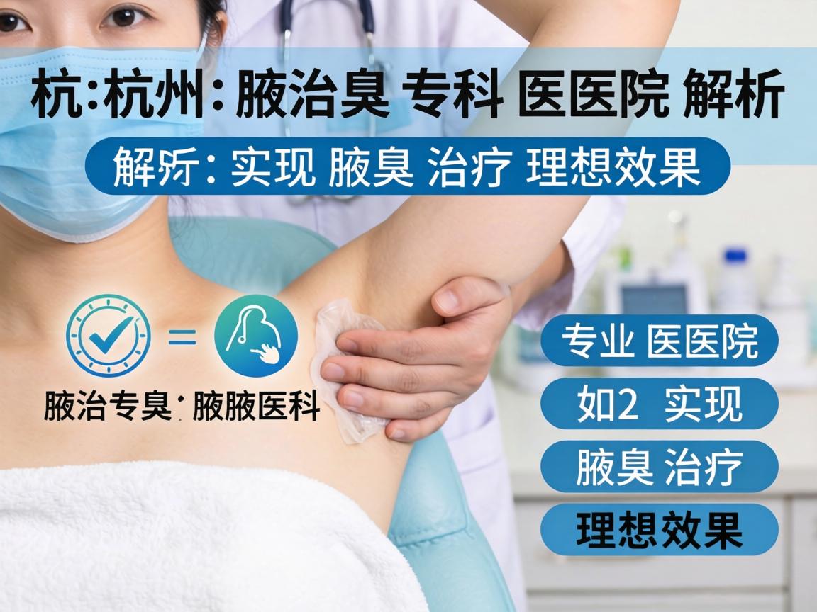 杭州腋臭专科医院解析，专业医院如何实现腋臭治疗理想效果