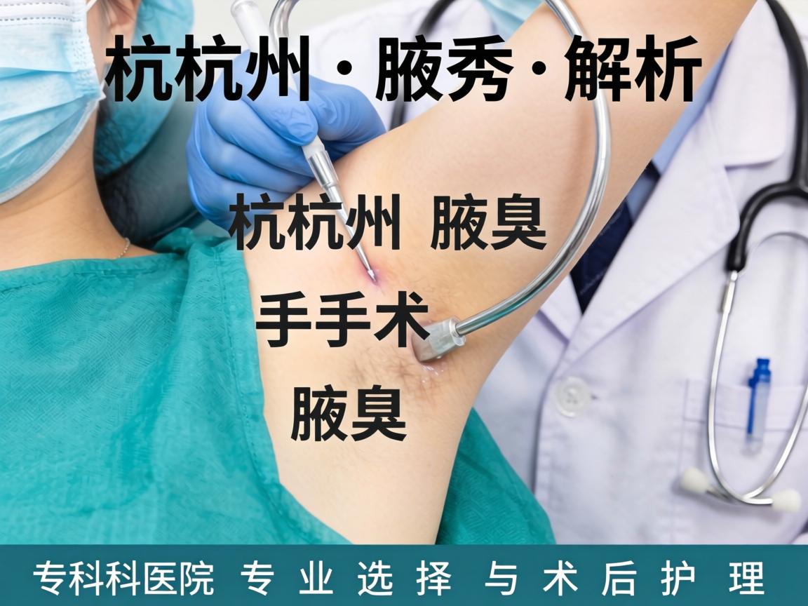 杭州腋秀解析，杭州腋臭手术专科医院的专业选择与术后护理