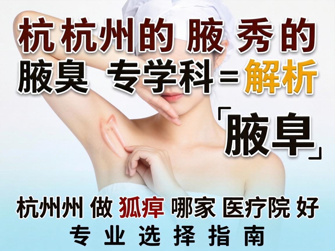 杭州腋秀腋臭专科解析，杭州做狐臭哪家医院好，专业选择指南