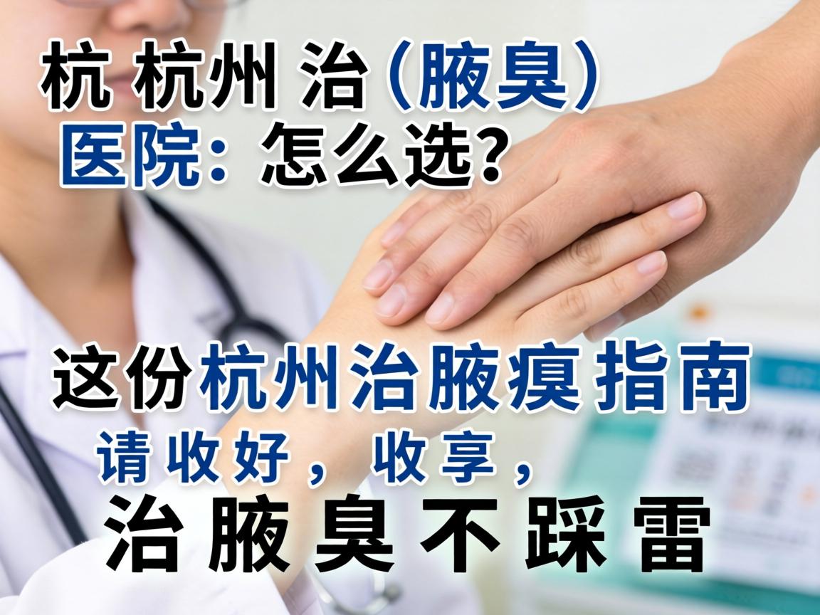 杭州治腋臭医院怎么选？这份杭州治腋臭指南请收好，治腋臭不踩雷