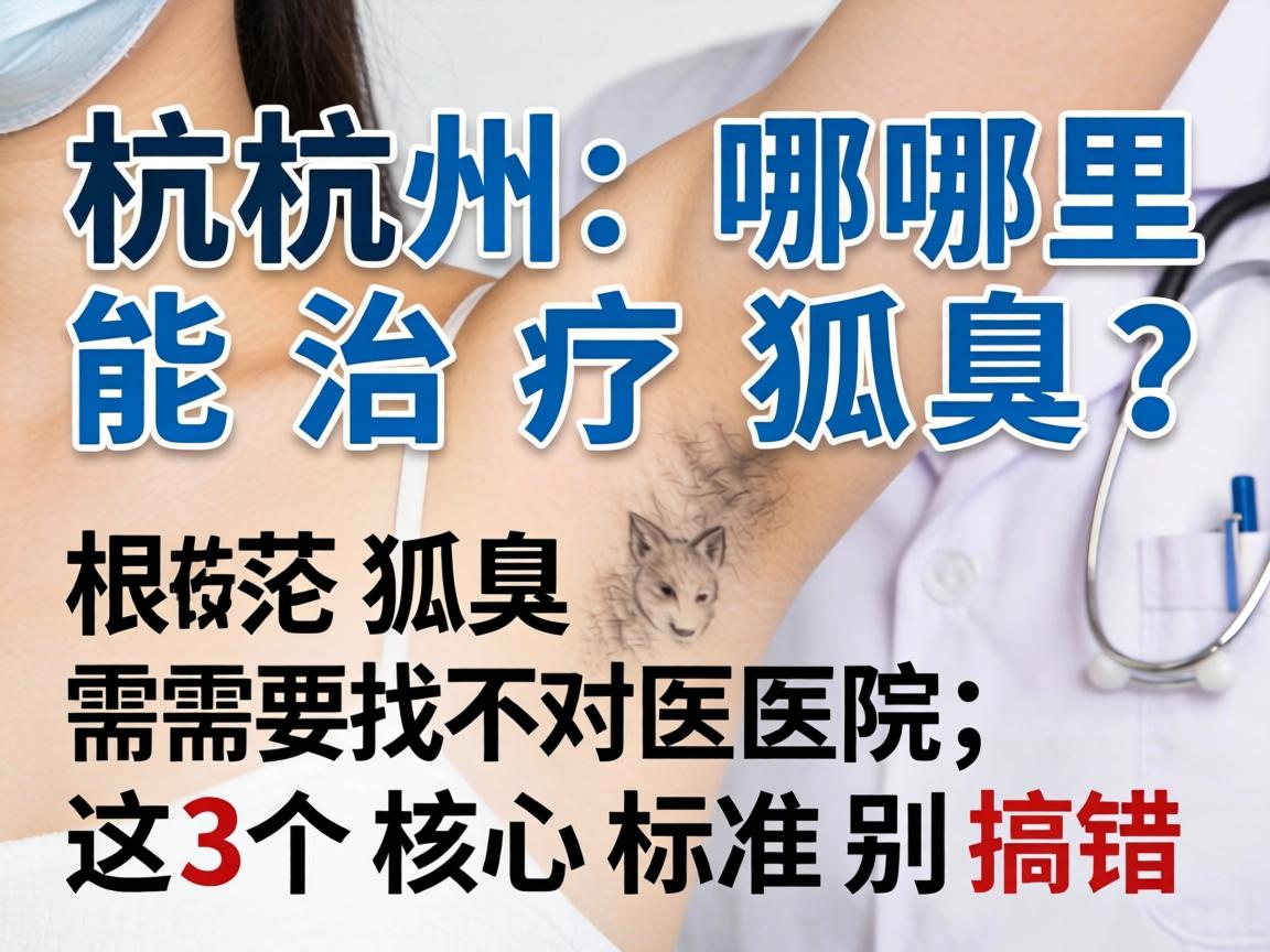 杭州哪里能治好狐臭？根治狐臭需要找对医院，这3个核心标准别搞错