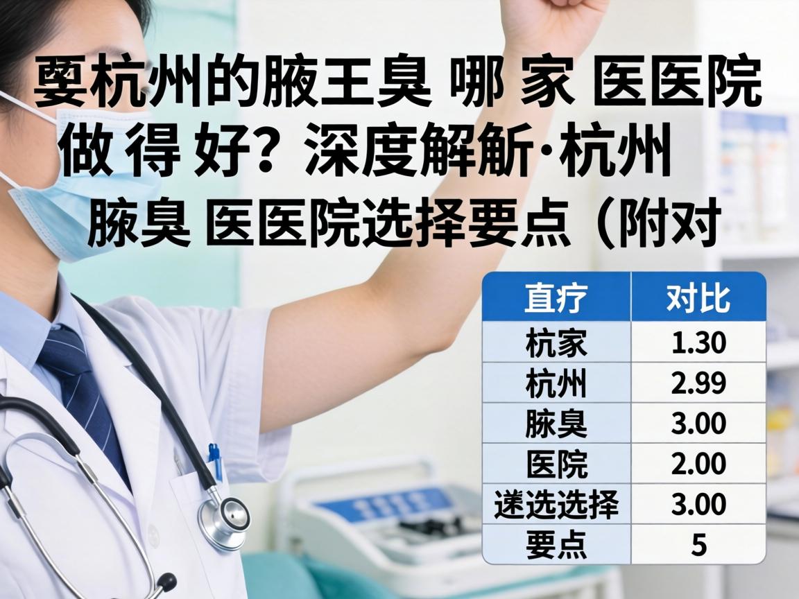 杭州腋臭哪家医院做得好？深度解析杭州腋臭医院选择要点（附对比表）
