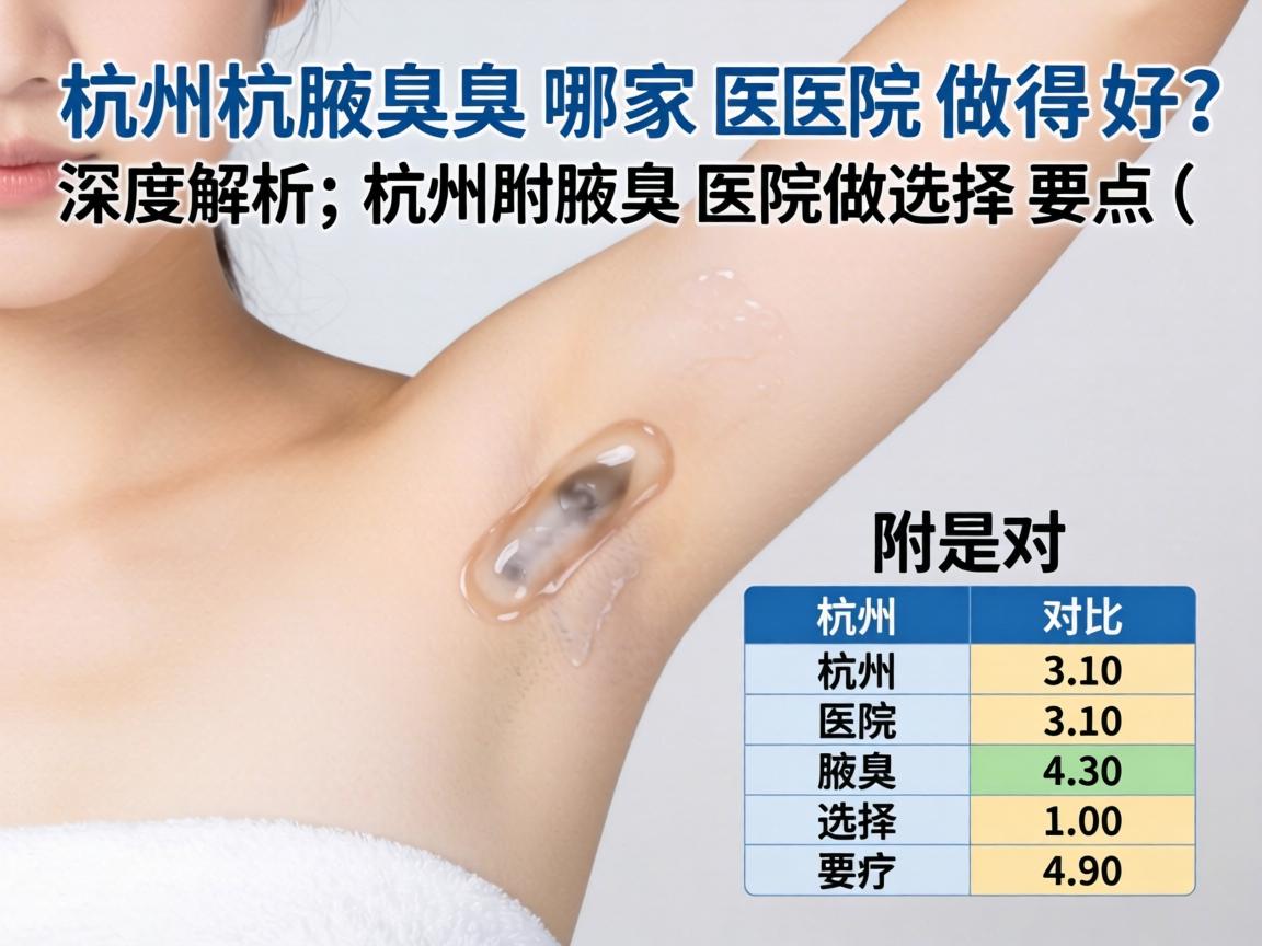 杭州腋臭哪家医院做得好？深度解析杭州腋臭医院选择要点（附对比表）