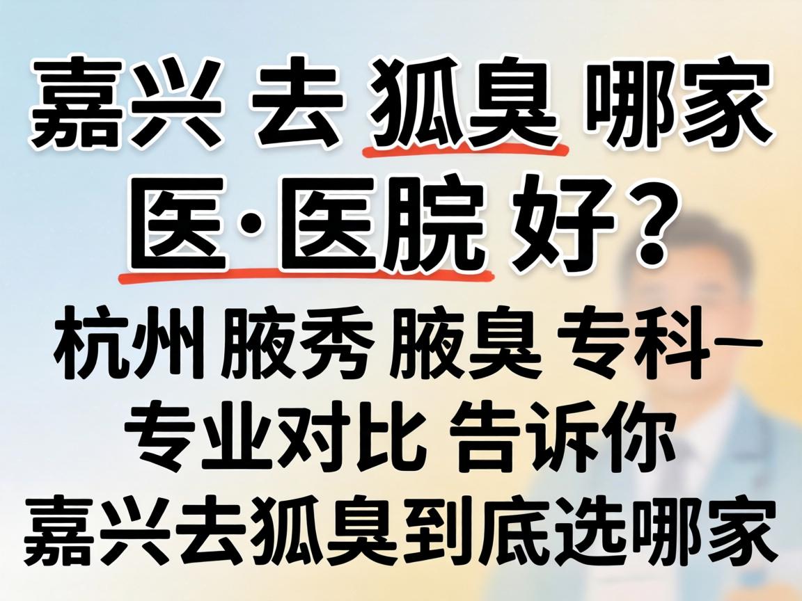 嘉兴去狐臭哪家医院好？杭州腋秀腋臭专科，专业对比告诉你嘉兴去狐臭到底选哪家