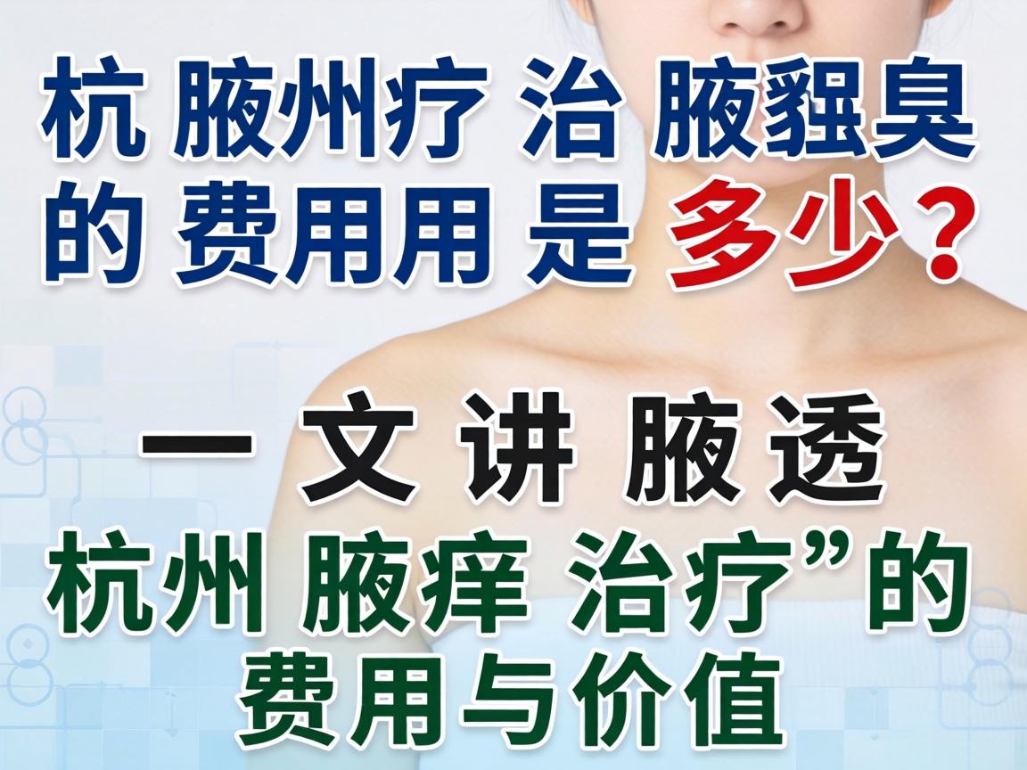 杭州治腋臭的费用是多少？一文讲透杭州腋臭治疗的费用与价值