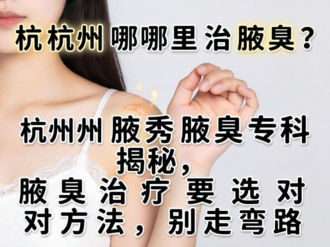 杭州哪里治腋臭？杭州腋秀腋臭专科揭秘，腋臭治疗要选对方法，别走弯路