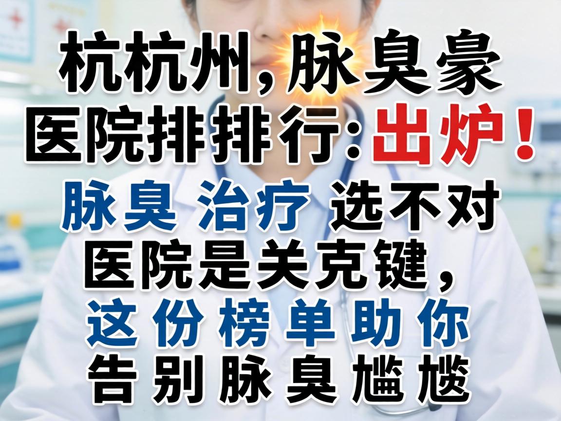 杭州腋臭医院排行出炉！腋臭治疗选对医院是关键，这份榜单助你告别腋臭尴尬