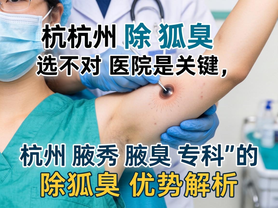 杭州除狐臭，选对医院是关键，杭州腋秀腋臭专科的除狐臭优势解析