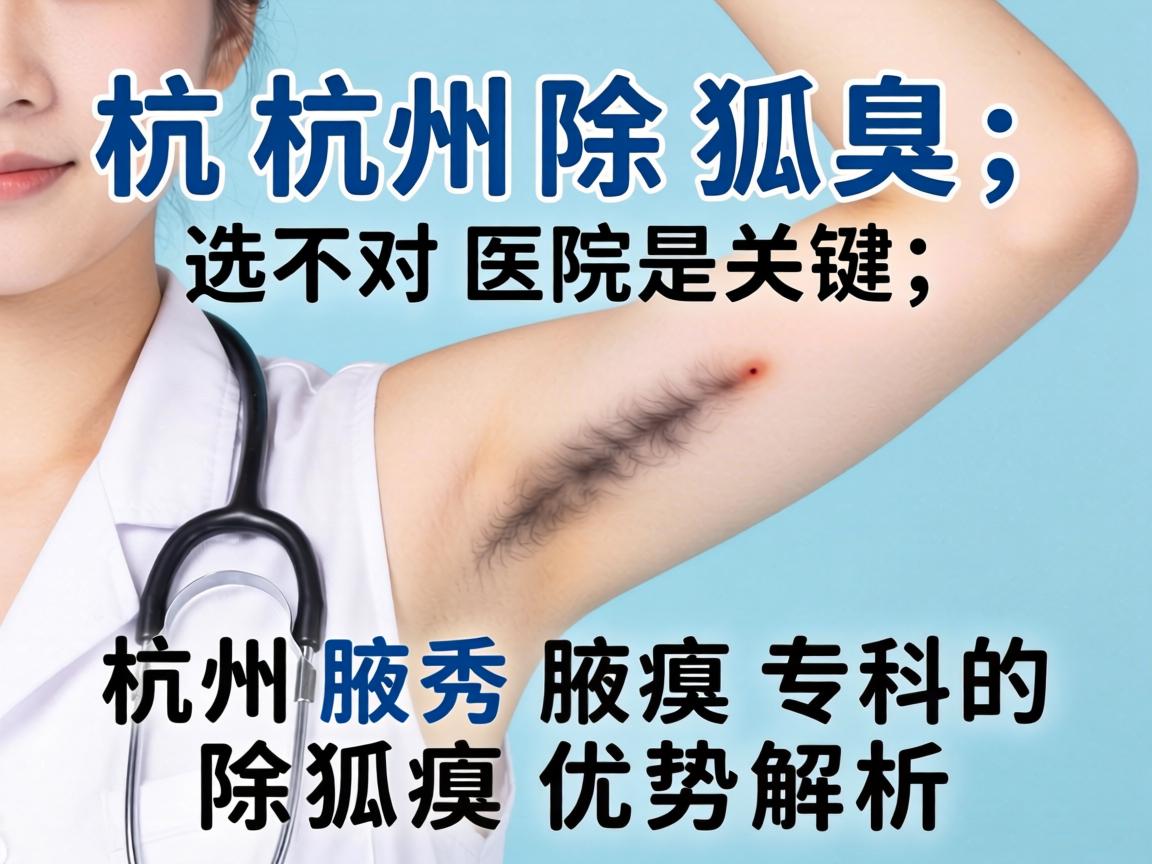 杭州除狐臭，选对医院是关键，杭州腋秀腋臭专科的除狐臭优势解析