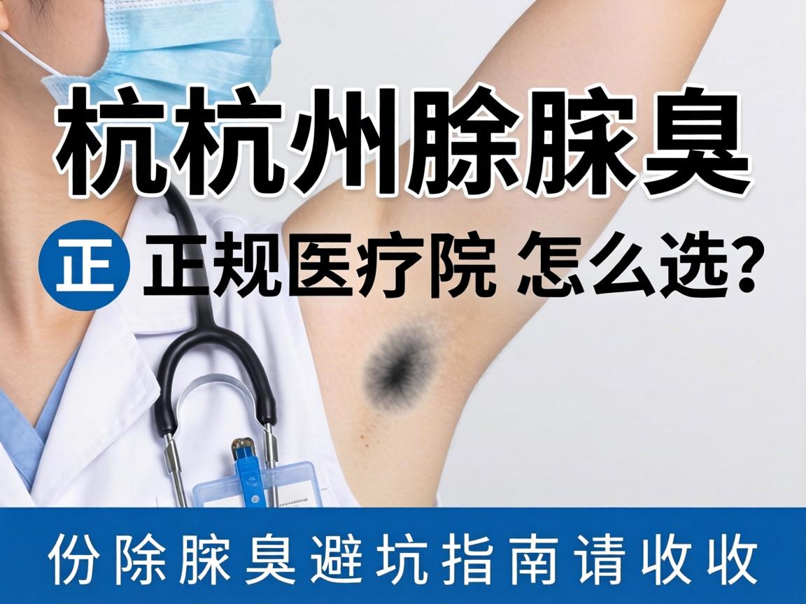 杭州除腋臭，正规医院怎么选？这份除腋臭避坑指南请收好