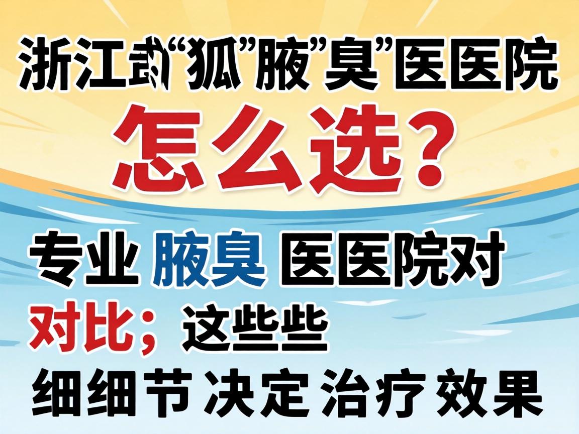浙江狐臭医院怎么选?专业腋臭医院对比,这些细节决定治疗效果 浙江狐臭医院怎么选?专业腋臭医院对比,这些细节决定治疗效果