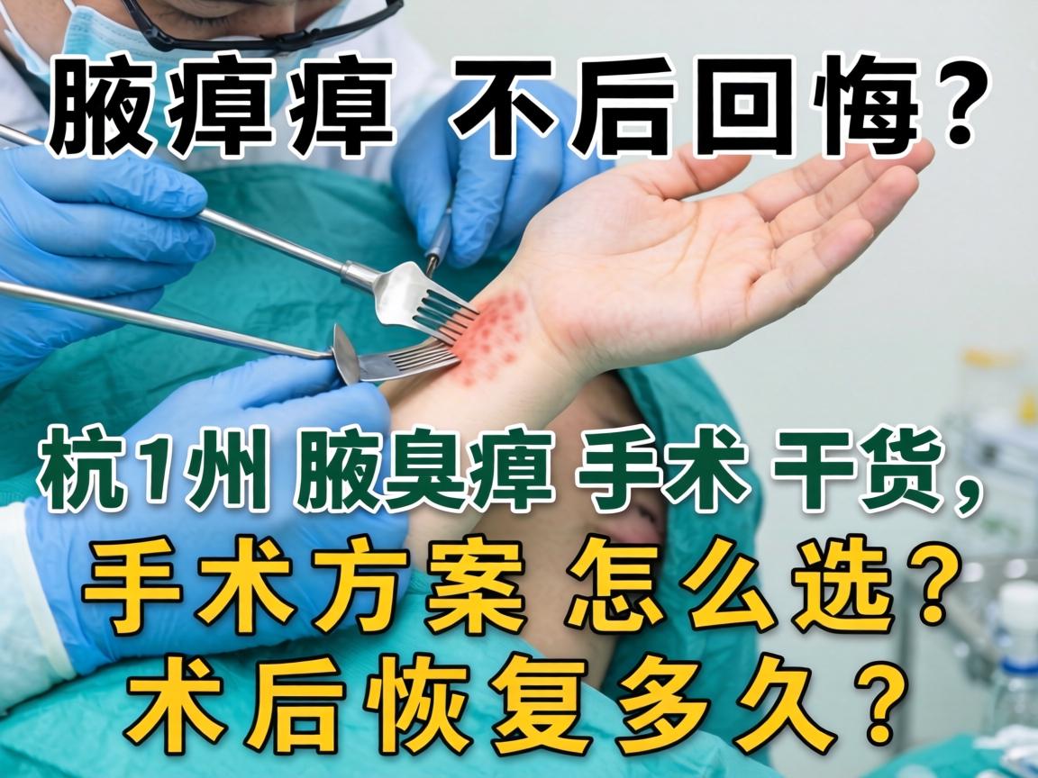 腋臭手术不后悔？杭州腋臭手术干货，手术方案怎么选？术后恢复多久？