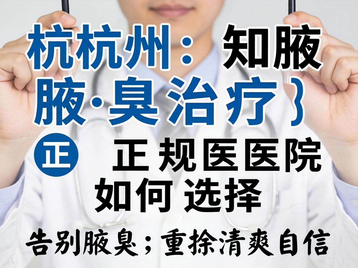 杭州腋臭治疗，正规医院如何选择？告别腋臭，重拾清爽自信