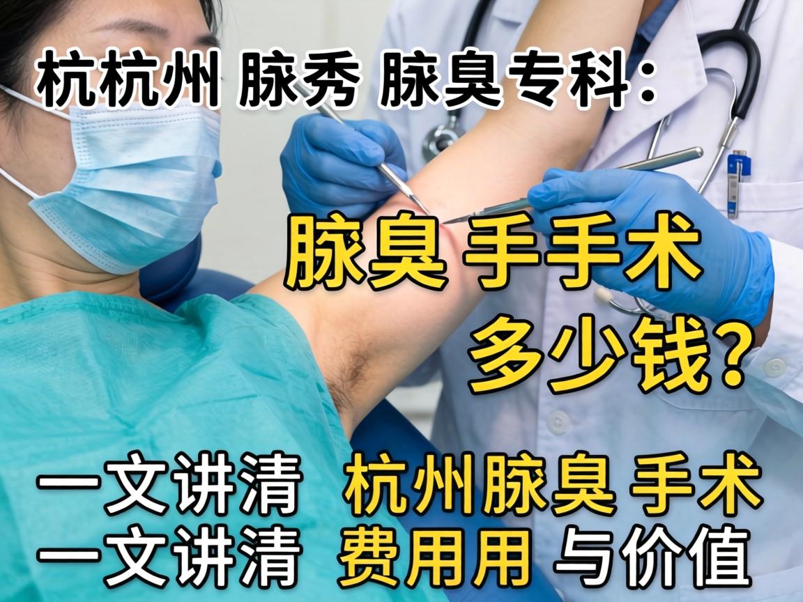 杭州腋秀腋臭专科，腋臭手术多少钱？一文讲清杭州腋臭手术费用与价值