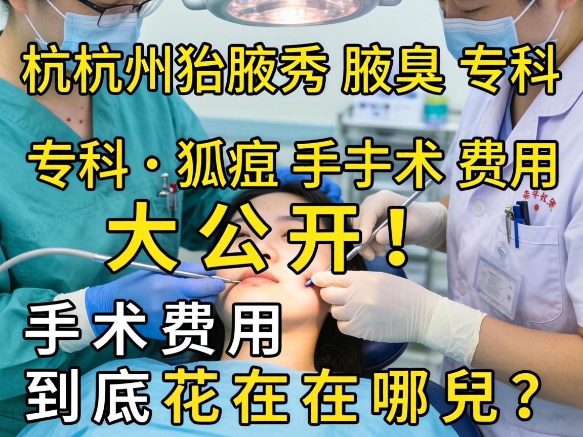 杭州腋秀腋臭专科，狐臭手术费用大公开！手术费用到底花在哪儿？