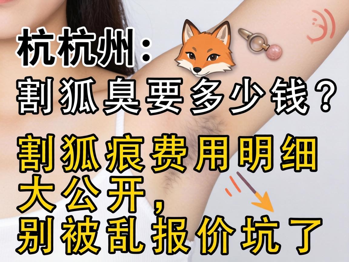 杭州割狐臭要多少钱？割狐臭费用明细大公开，别被乱报价坑了