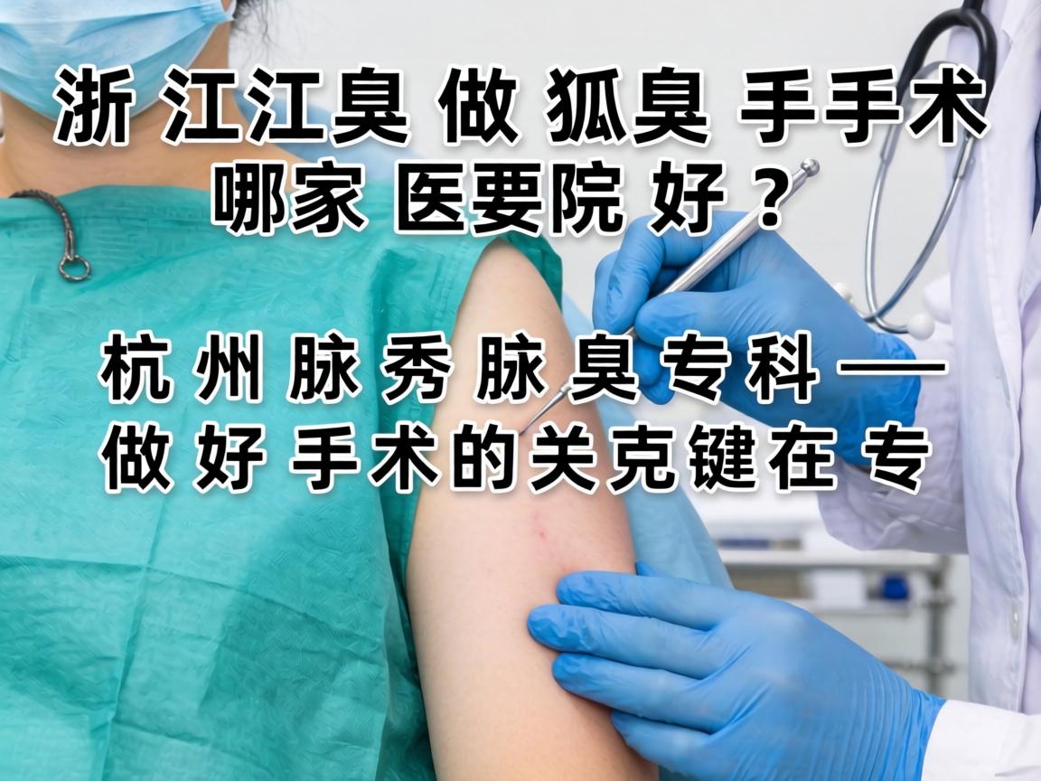 浙江做狐臭手术哪家医院好？杭州腋秀腋臭专科，做好手术的关键在专