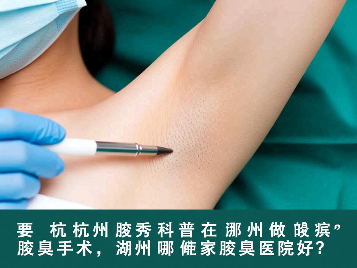 杭州腋秀科普，在湖州做腋臭手术，湖州哪家腋臭医院好？