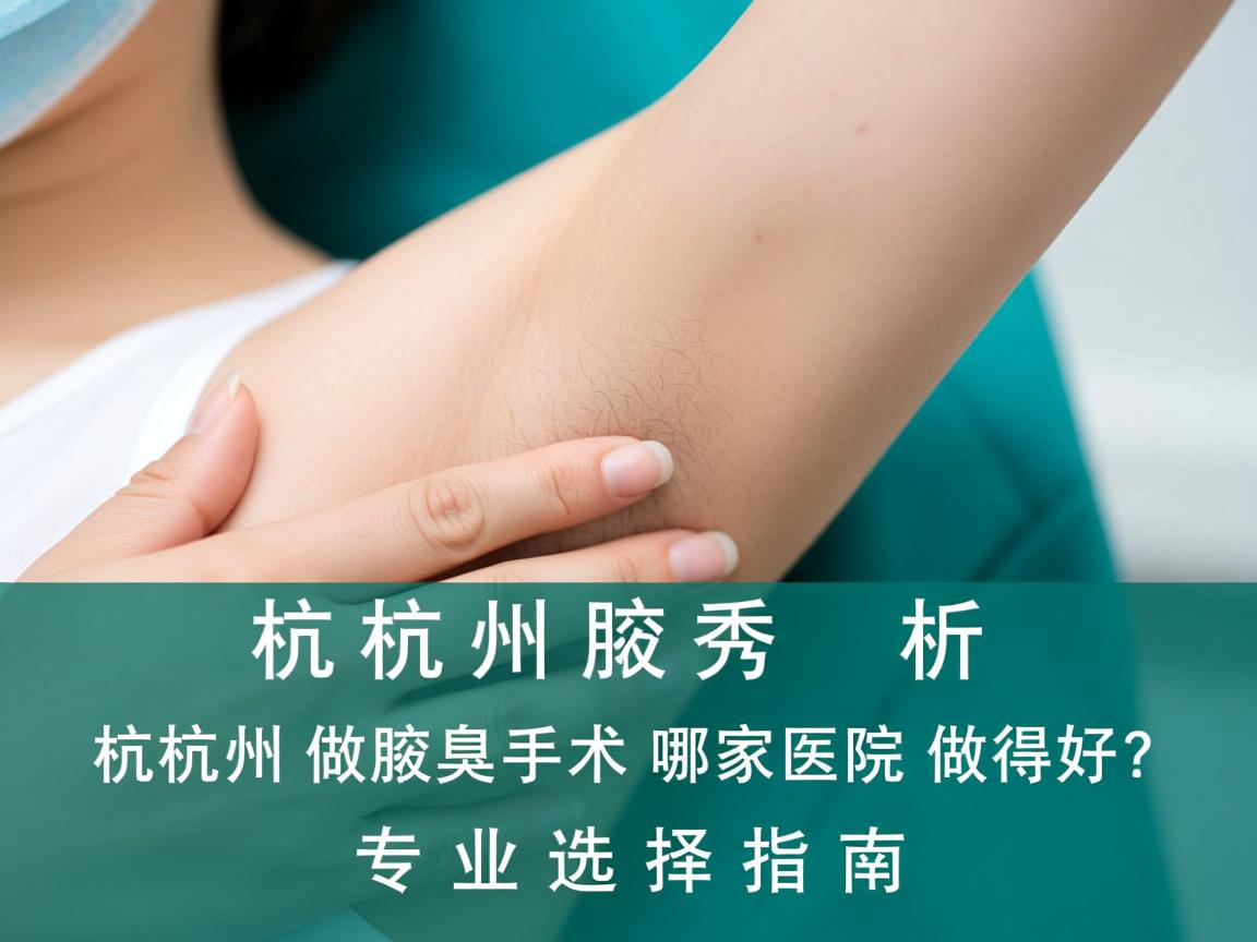 杭州腋秀解析，杭州做腋臭手术哪家医院做得好？专业选择指南