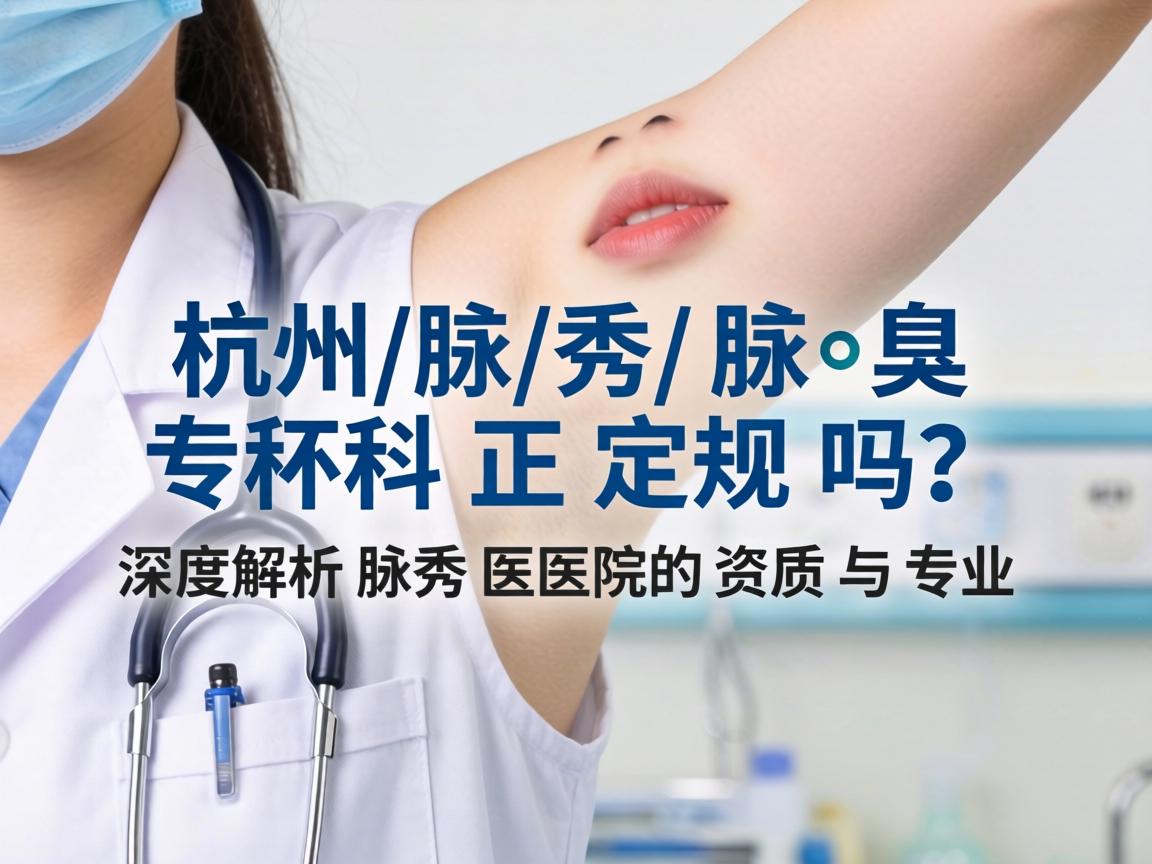 杭州腋秀腋臭专科正规吗？深度解析腋秀医院的资质与专业