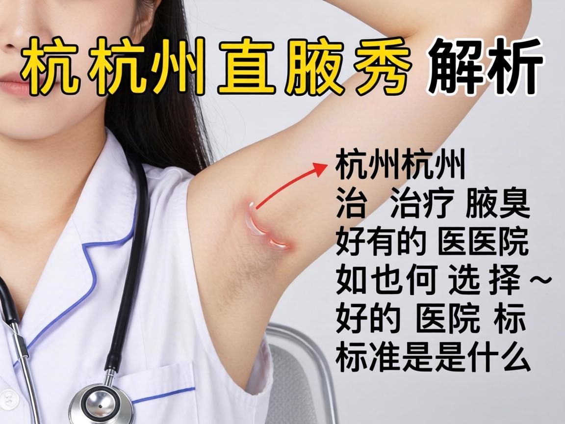 杭州腋秀解析，杭州治疗腋臭好的医院如何选择，好的医院标准是什么？