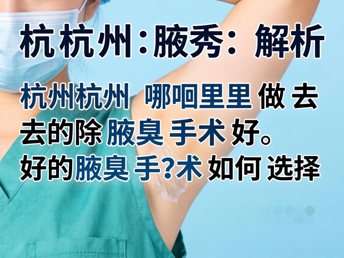 杭州腋秀解析，杭州哪里做去除腋臭手术好，好的腋臭手术如何选择