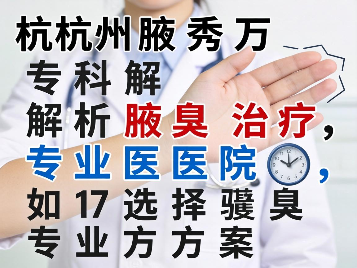 杭州腋秀专科解析腋臭治疗，专业医院如何选择专业方案