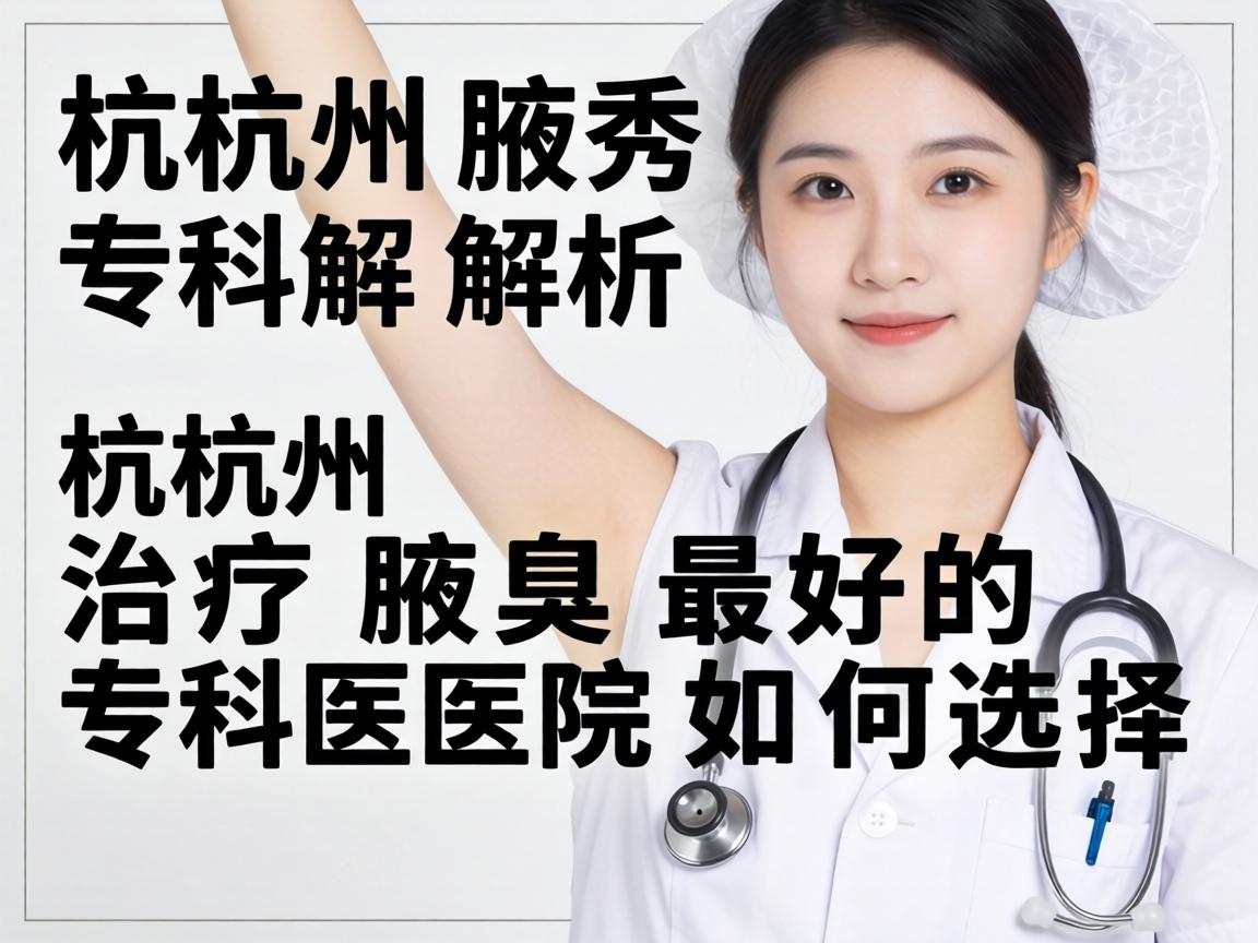 杭州腋秀专科解析，杭州治疗腋臭最好的专科医院如何选择