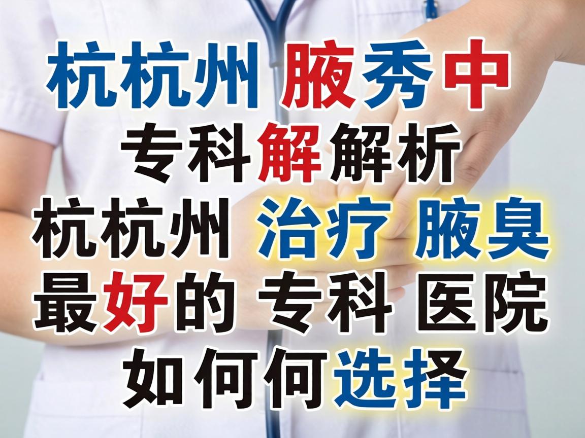 杭州腋秀专科解析，杭州治疗腋臭最好的专科医院如何选择