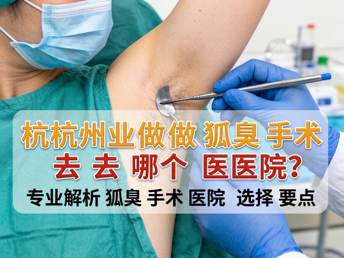 杭州做狐臭手术去哪个医院？专业解析狐臭手术医院选择要点