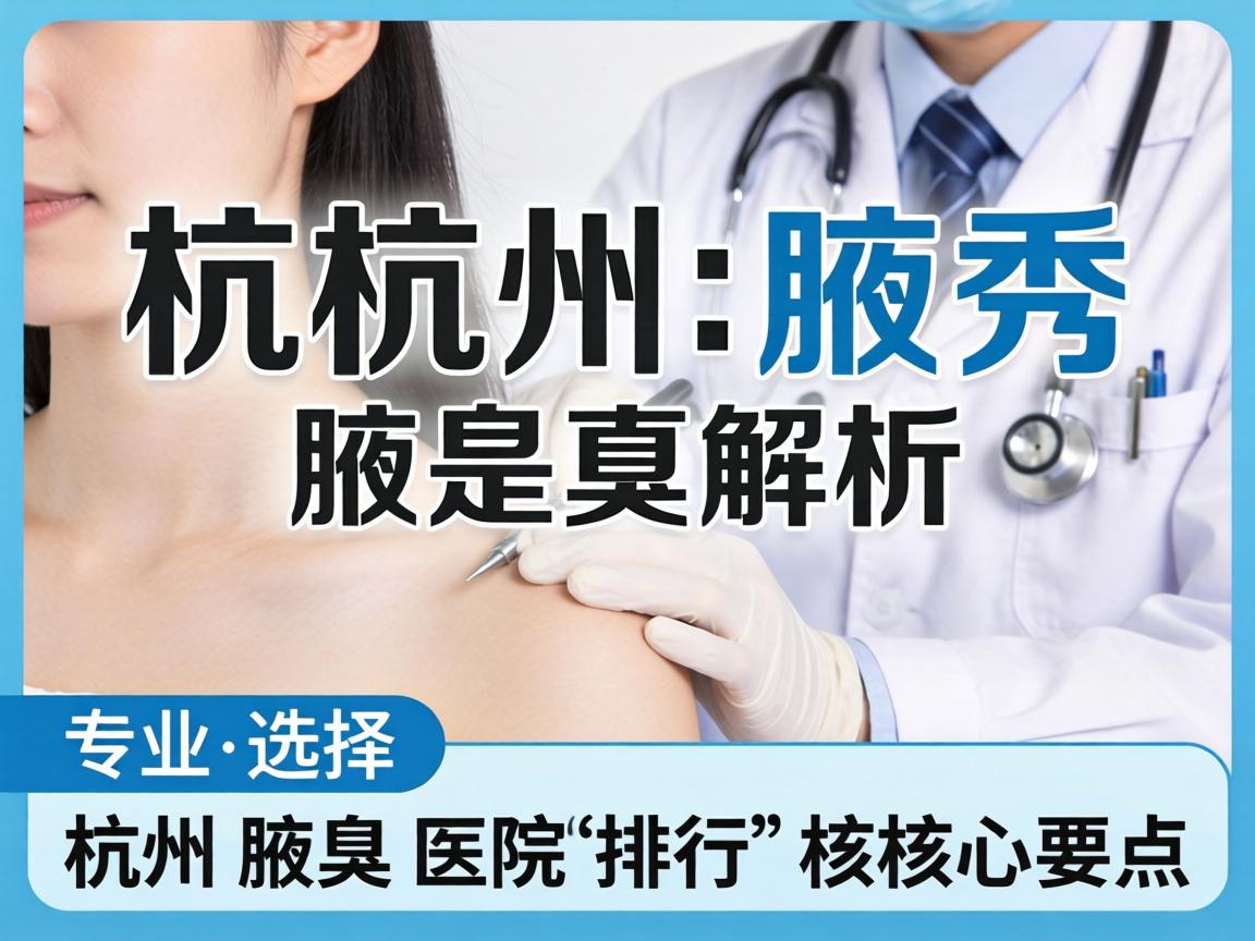 杭州腋秀解析，专业选择杭州腋臭医院排行的核心要点