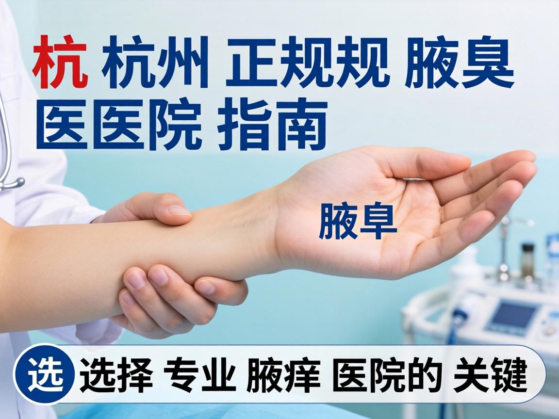 杭州正规腋臭医院指南，选择专业腋臭医院的关键