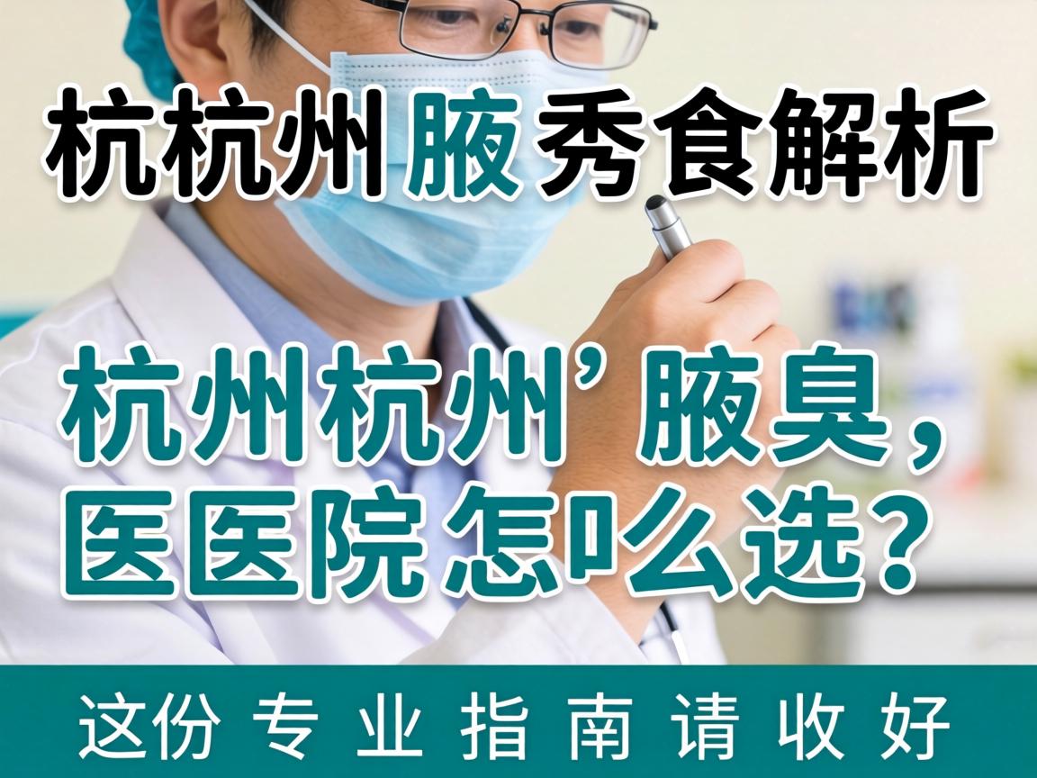 杭州腋秀解析，杭州腋臭医院怎么选？这份专业指南请收好
