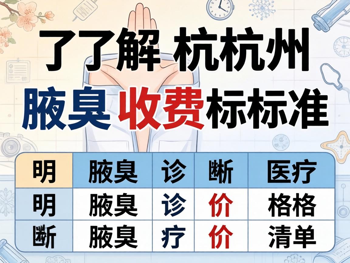 了解杭州腋臭收费标准 明晰腋臭诊疗价格清单 了解杭州腋臭收费标准 明晰腋臭诊疗价格清单