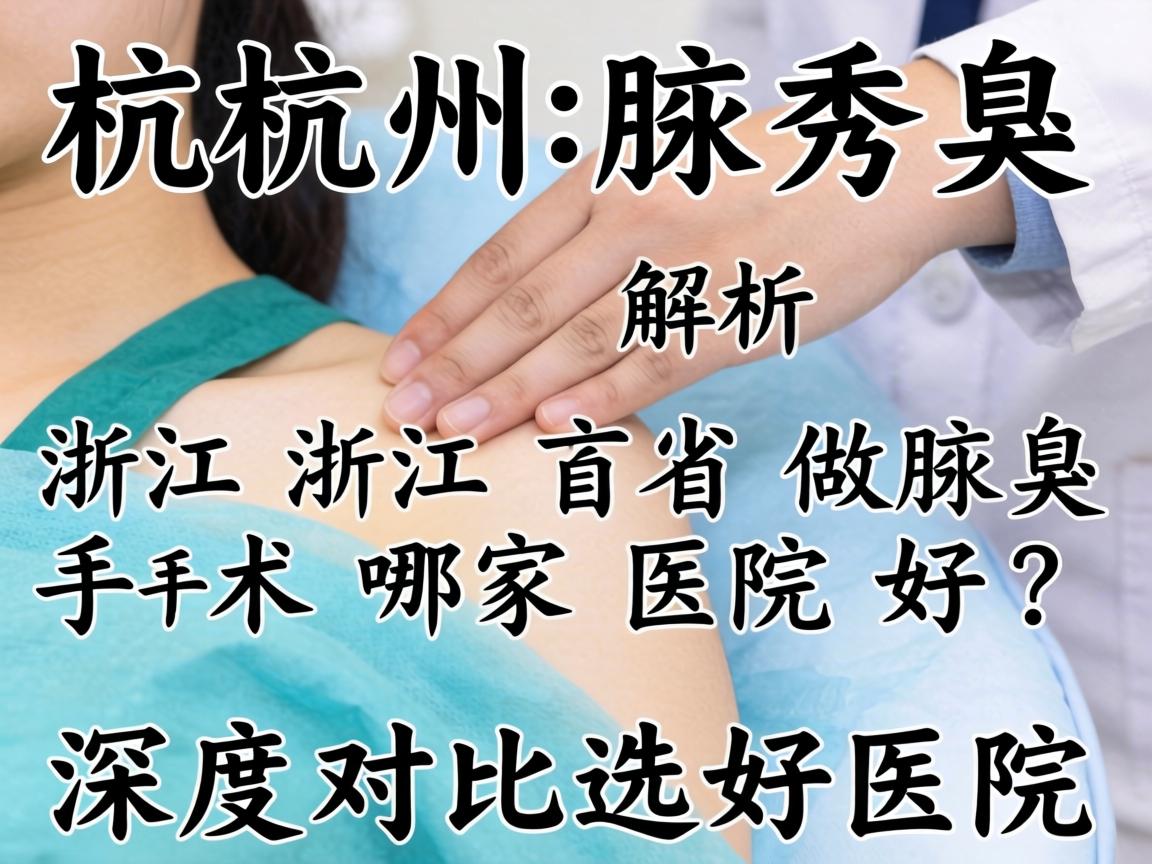 杭州腋秀解析，浙江省做腋臭手术哪家医院好？深度对比选好医院