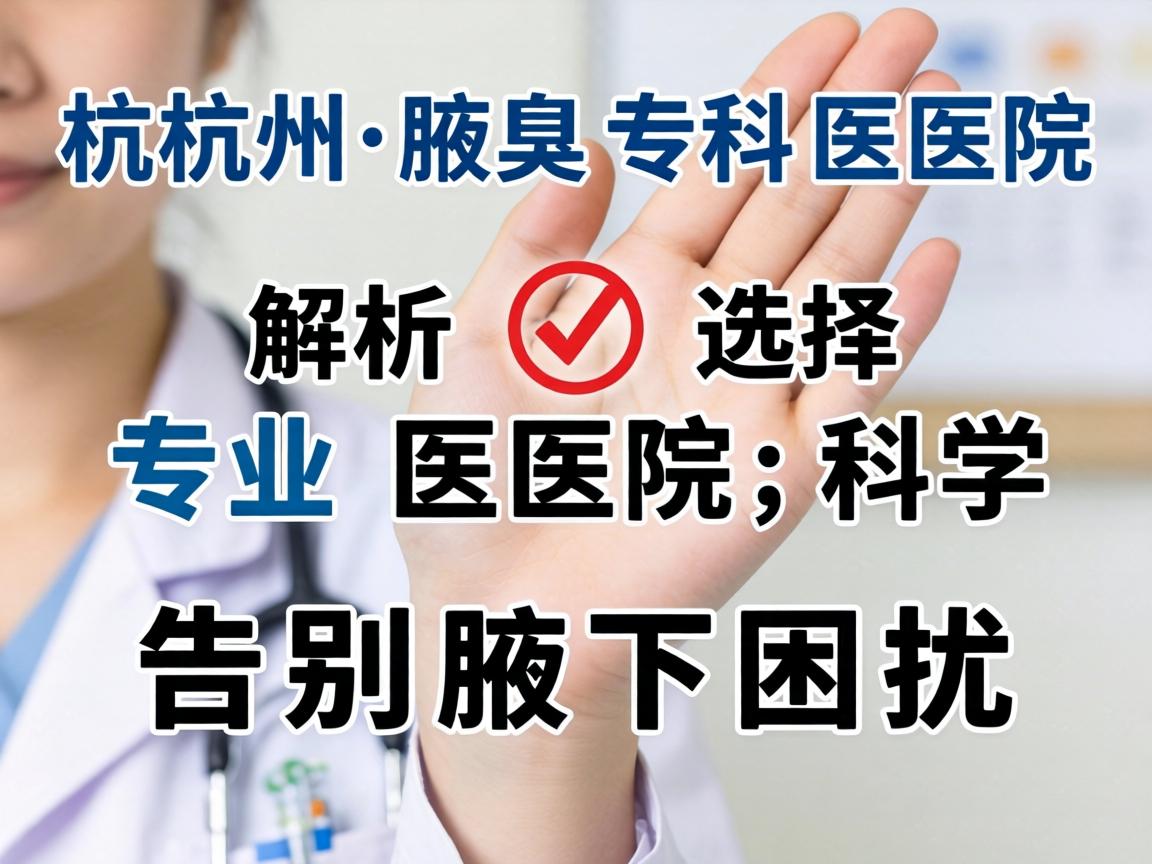 杭州腋臭专科医院解析，选择专业医院，科学告别腋下困扰
