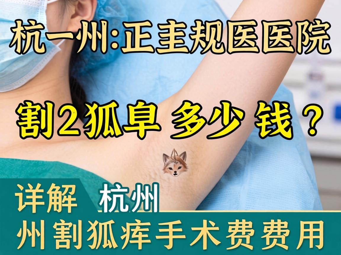 杭州正规医院割狐臭多少钱？详解杭州割狐臭手术费用