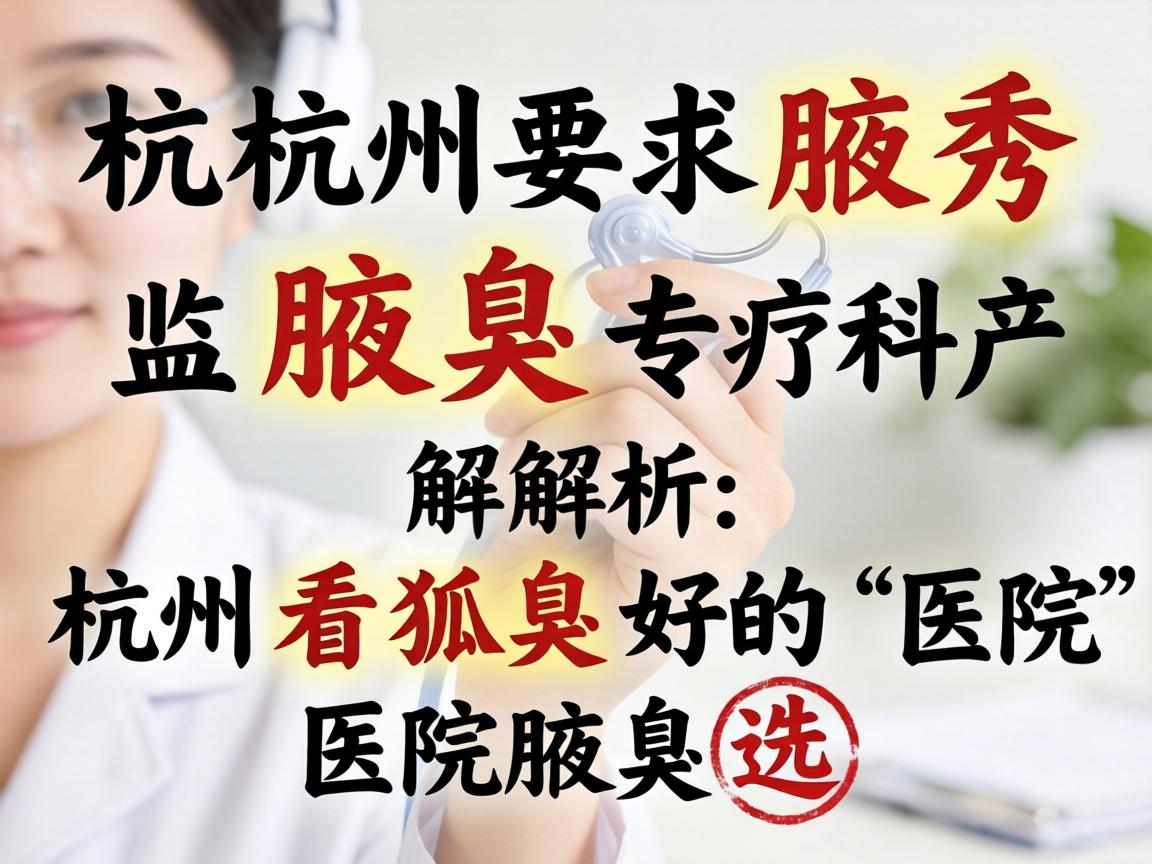 杭州腋秀腋臭专科解析，杭州看狐臭好的医院怎么选