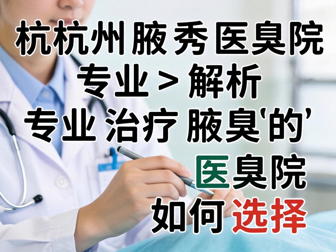 杭州腋秀医院专业解析，专业治疗腋臭的医院如何选择