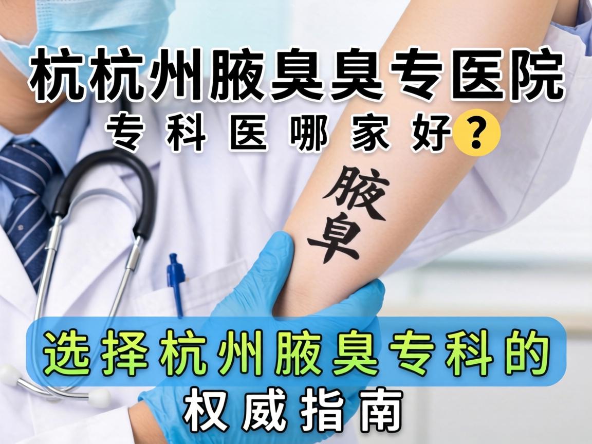 杭州腋臭专科医院哪家好？选择杭州腋臭专科的权威指南
