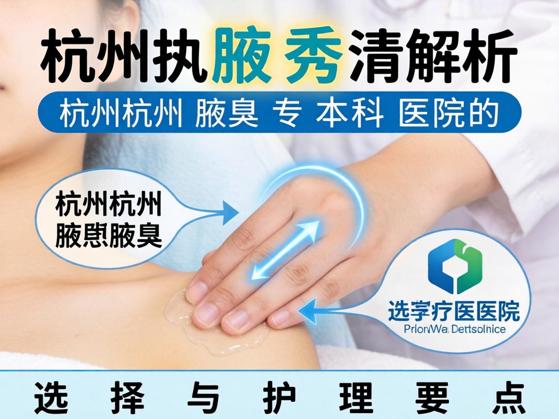杭州腋秀解析，杭州腋臭专科医院的选择与护理要点