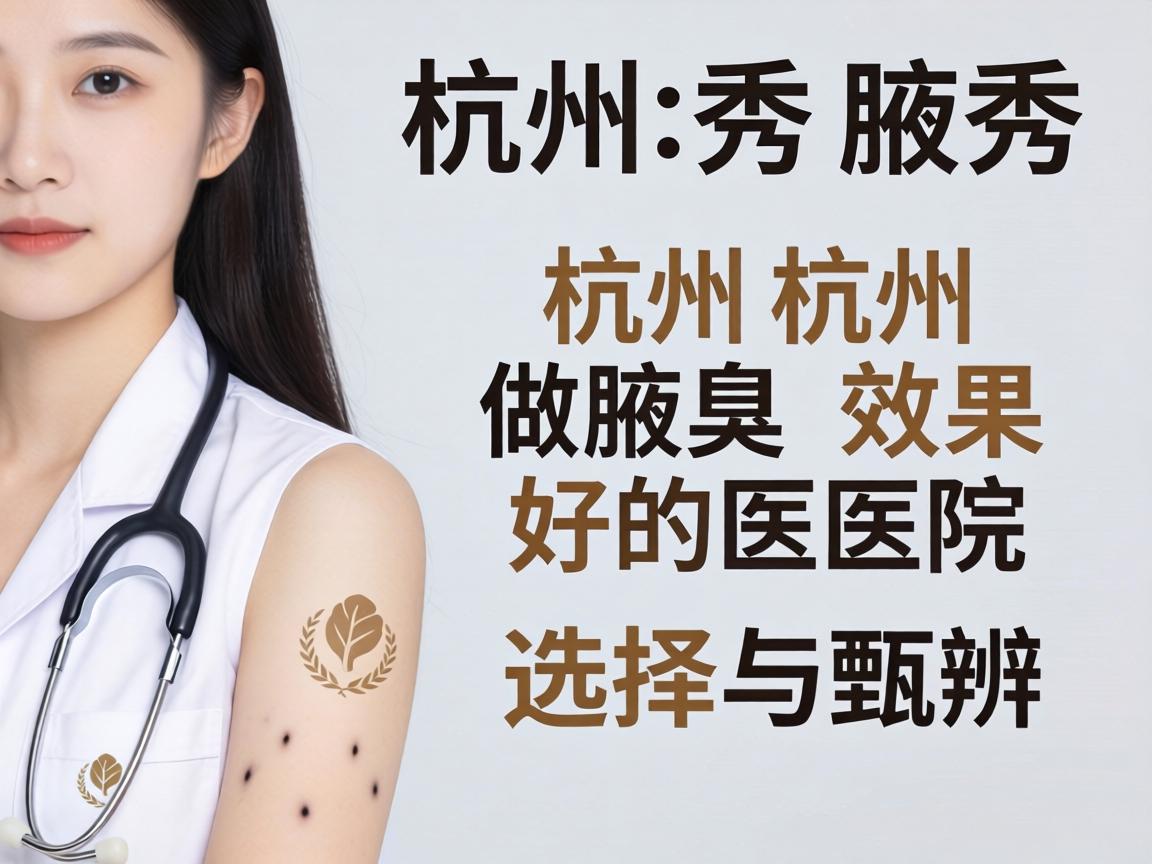 杭州腋秀解析，杭州做腋臭效果好的医院如何选择与甄别