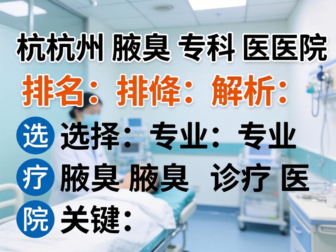 杭州腋臭专科医院排名解析，选择专业腋臭诊疗医院的关键